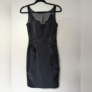 Black Cocktail dress with mesh panels